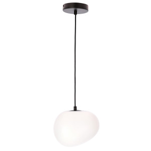 Lampa wisząca Candellux Stones biało-czarna z białym kloszem 1×E27
