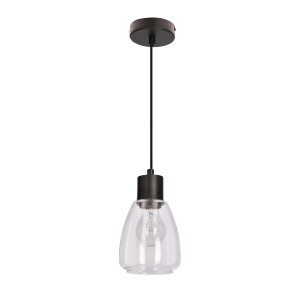 Lampa wisząca Candellux Moldo czarna z bezbarwnym kloszem 1×E27