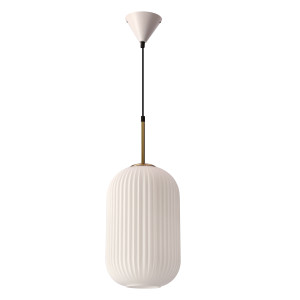 Lampa wisząca Candellux Cresto biała ze złotym z białym kloszem 1×E27