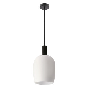 Lampa wisząca Candellux Wolken czarna z białym kloszem 1×E27