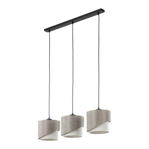 Lampa wisząca Elbrus Linen Czarny 3x E27 - TK Lighting