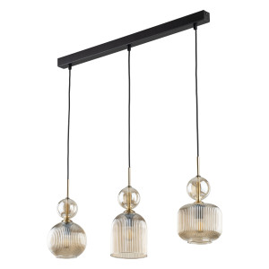 Lampa wisząca Sophia Cognac Czarny, Koniak 3x E14 - TK Lighting