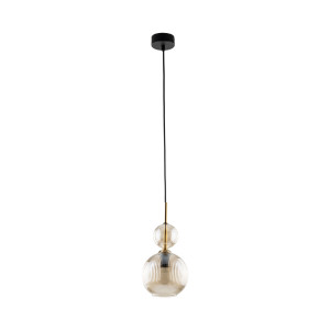 Lampa wisząca Sophia Cognac Bursztyn, Czarny 1x E14 - TK Lighting