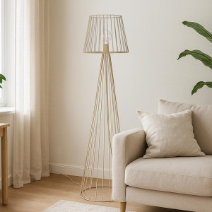 Lampa podłogowa LIVIA K-5817 Beż 1 źr., E27, 15W LED - Kaja
