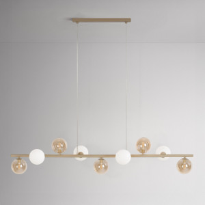 Lampa wisząca LEMO K-5848 Beż, biały, bursztynowy 9 źr., G9, 10W LED - Kaja