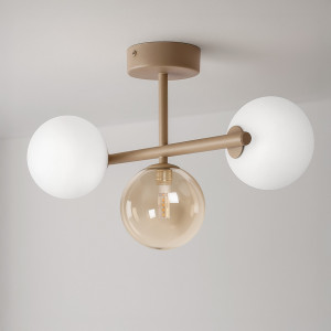 Lampa sufitowa LEMO K-5845 Beż, biały, bursztynowy 3 źr., G9, 10W LED - Kaja
