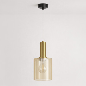 Lampa wisząca AIGO K-5875 Czarny, bursztynowy, patyna 1 źr., E27, 15W LED - Kaja