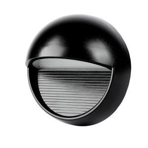 Oprawa ścienna elewacyjna 3w led v-tac czarna okrągła 230v ip65 vt-1182 4000k 210lm
