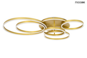 Lampa sufitowa / plafon RINGS 6 złota – Moosee