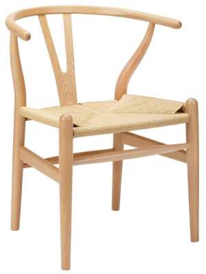 Krzesło WISHBONE natural drewno bukowe, naturalne włókno – brak marki