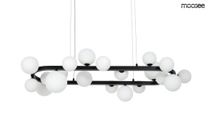 Lampa wisząca ALURE OVAL 120 czarna/mleczna – Moosee