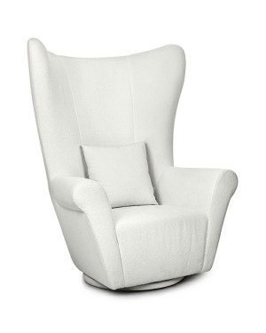 Fotel obrotowy GROSDOS biały / chenille – MaMaison