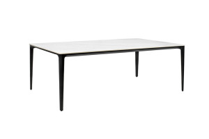 Stół SLIM 200x100 biały, czarny ceramiczny marmur, aluminium – King Home