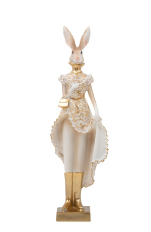 Dekoracja Figurka dekoracyjna SHP RABBIT beżowa / złota – SHP