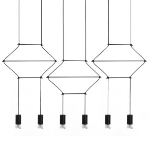 Lampa wisząca FLUSSO LINE 6 czarna – Moosee