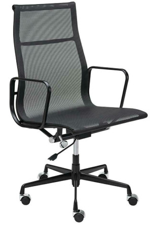 Fotel biurowy AERON PREMIUM czarny siatka, aluminium – King Home