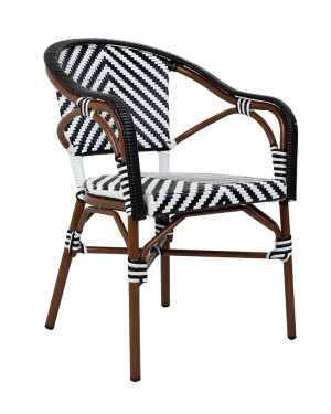 Krzesło ogrodowe CAFE AZURE biały / czarny – King Home