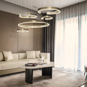Lampa Sufitowa 3D Karta Katalogowa/datasheet Abażura/klosza: Złoty 326W - DomenoLED