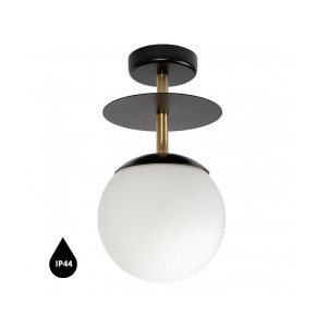 Plafon PLAAT B czarny, mosiądz IP44 - UMMO Lighting
