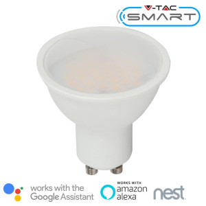 Żarówka led v-tac 4.5w gu10 smart wifi rgb+ww+cw vt-5164 290lm