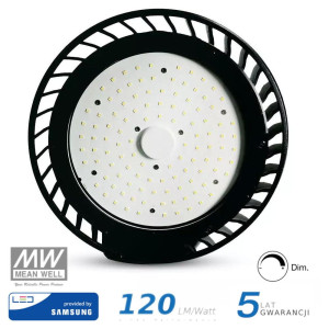 Oprawa led high bay v-tac samsung chip 100w 120st 120lm/w 1-10v vt-9-114 5000k 12000lm 5 lat gwarancji