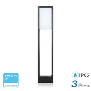 Słupek ogrodowy 10w led samsung chip czarny ip65 vt-33 3000k 900lm 3 lata gwarancji