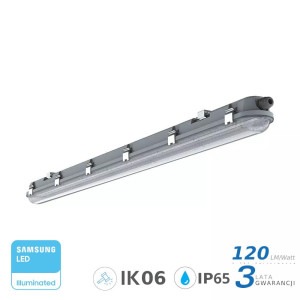 Oprawa hermetyczna led v-tac samsung chip m-series 36w 120cm 120lm/w cl ss clip vt-120136 4000k 4320lm 3 lata gwarancji