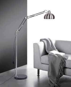 Lampa stojąca podłogowa srebrna rigorria