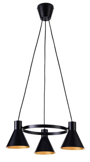 More lampa wisząca 3x40w e27 czarny matowy