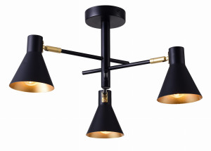 Less lampa wisząca 3x40w e14 czarny matowy