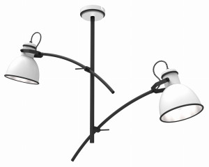 Zumba lampa wisząca 2x60w e27 biały+czarny