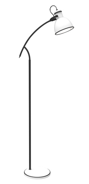 Zumba lampa podłogowa sztyca skos 1x40w e27 biały+czarny
