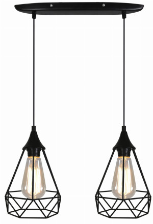 Graf lampa wisząca 2x60w e27 czarny