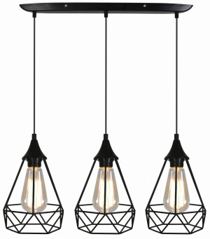 Graf lampa wisząca 3x60w e27 czarny