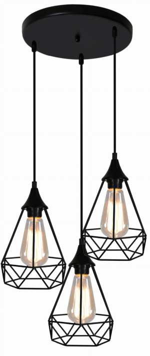 Graf lampa wisząca talerz 3x60w e27 czarny