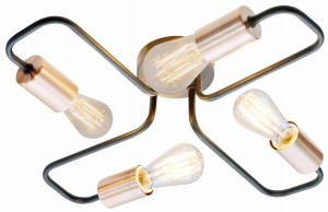 Herpe lampa sufitowa 4x60w e27 czarny