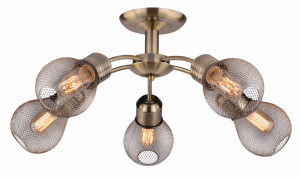 Gliva lampa wisząca 5x60w e27 patyna (bez żarówek)