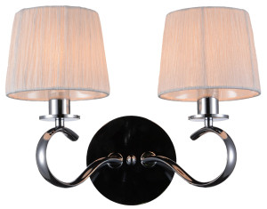 Clara lampa kinkiet 2x40w e14 chrom / biały
