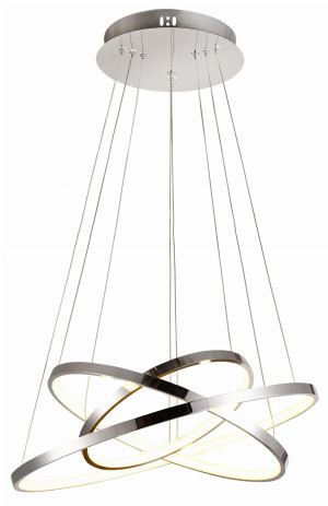 Lune lampa wisząca 50 okrągły potrójny 60w led 4000k chrom