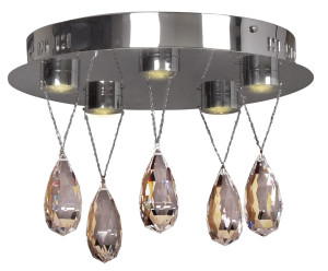 Prisma lampa sufitowa plafon 5x3w led chrom