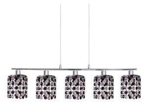 Royal lampa wisząca 5x40w g9 chrom+kryształki czarne