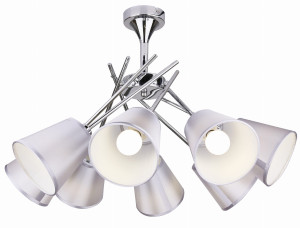 Vox lampa wisząca 8x40w e14 chrom z abażurem