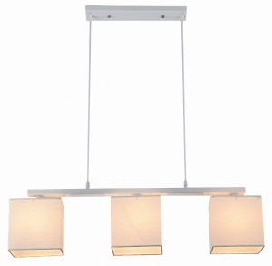 Boho lampa wisząca 3x40w e27 biały abaż. beżowy