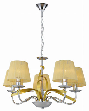 Diva lampa wisząca 5x40w e14 chrom/złoty