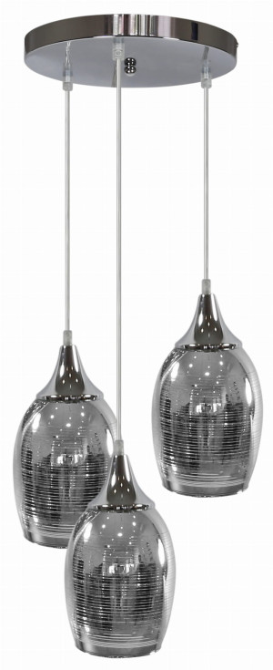 Marina lampa wisząca talerz 3x60w e27 chrom