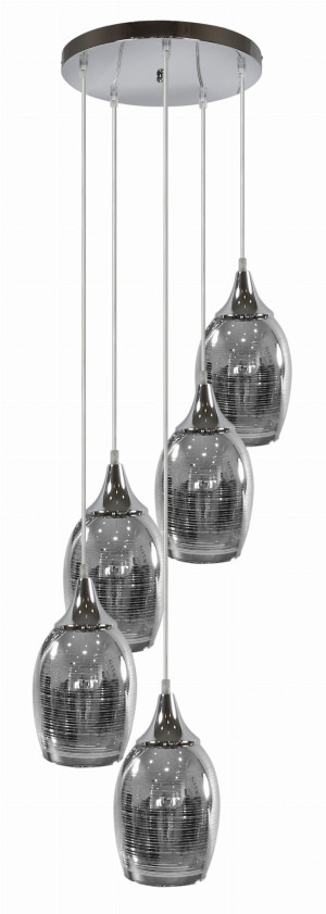 Marina lampa wisząca talerz 5x60w e27 chrom