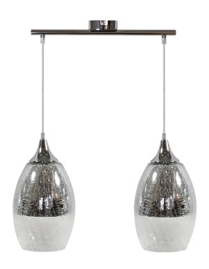 Celia lampa wisząca 2x60w e27 srebrny