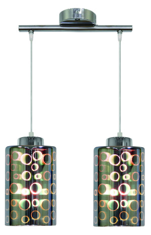 Nocturno lampa wisząca 2x40w e27 chrom