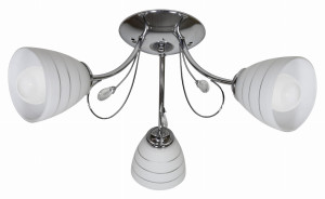 Simpli lampa wisząca 3*40w e27 chrom z kryształkiem klosz z paskiem