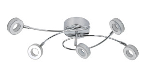 Vinola lampa sufitowa plafon 5x5w led chrom 3000k